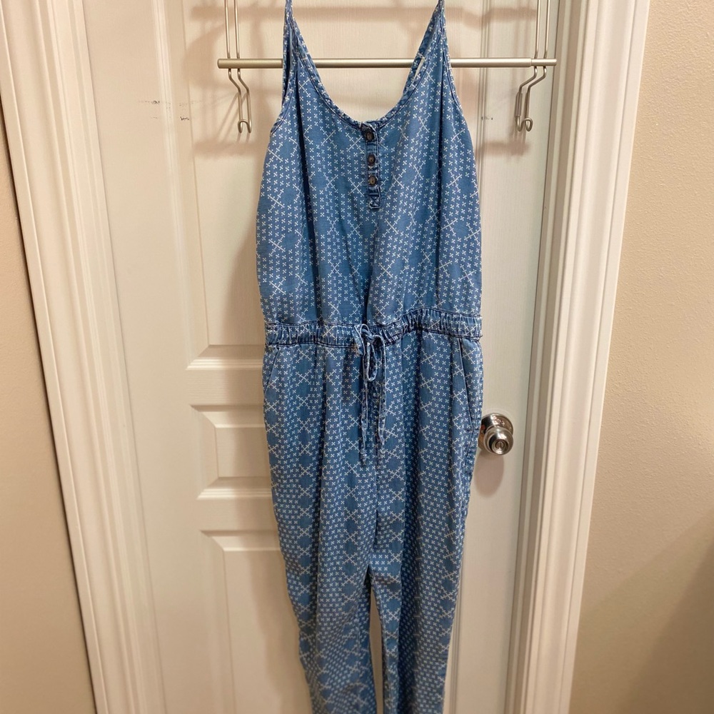 Blue denim-ish soft jumpsuit